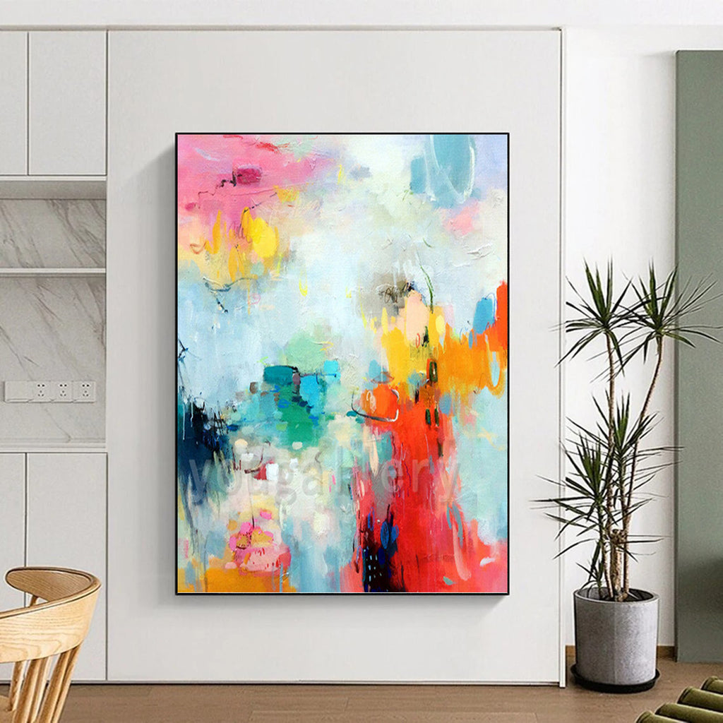“Pastel Abstract Dream” - Soft - Colored, Whimsical Abstract Painting On Canvas PT1065