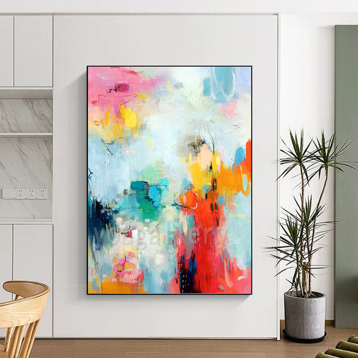 “Pastel Abstract Dream” - Soft - Colored, Whimsical Abstract Painting On Canvas PT1065
