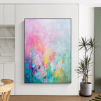 Pastel Abstract Floral Textured Painting On Canvas DS070