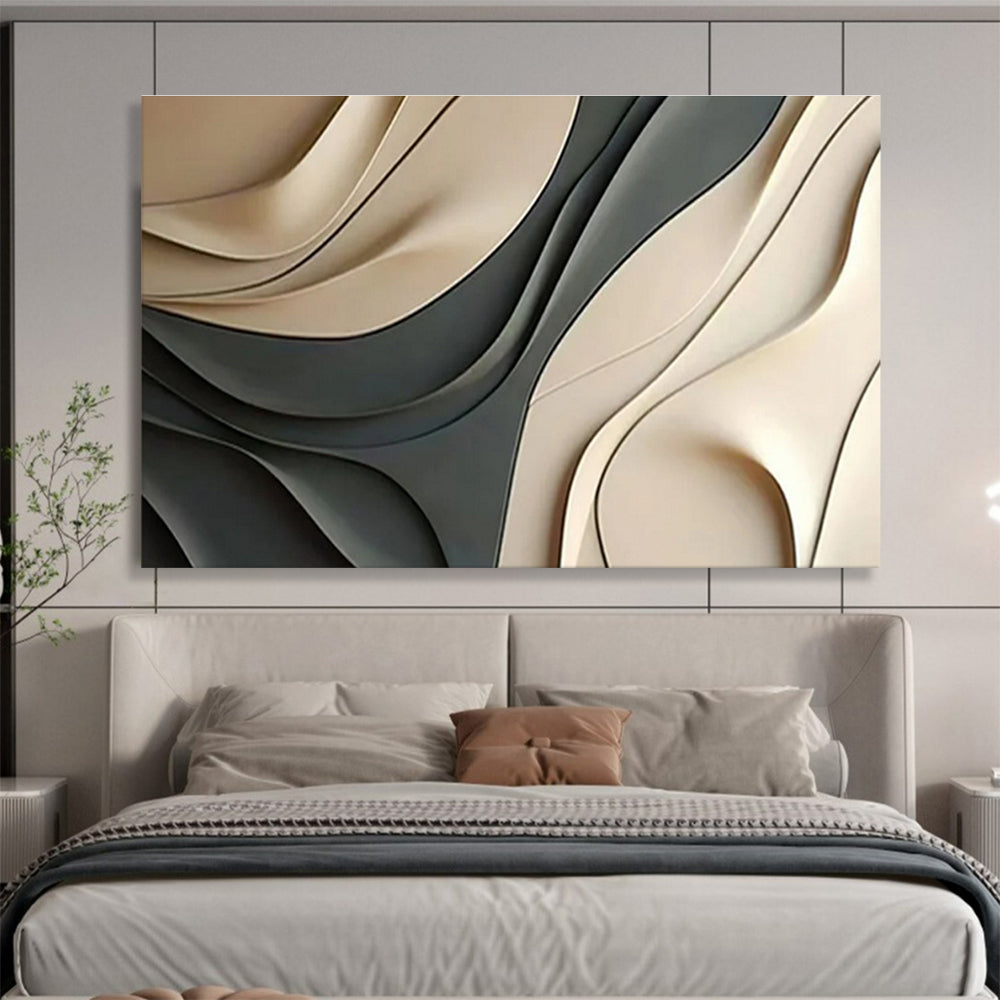 “3D Curved Abstract” - Sculptural Abstract Art On Canvas DKS523