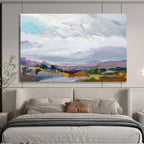 “Colorful Impressionistic Landscape” - Vivid Valley Painting On Canvas DKS442