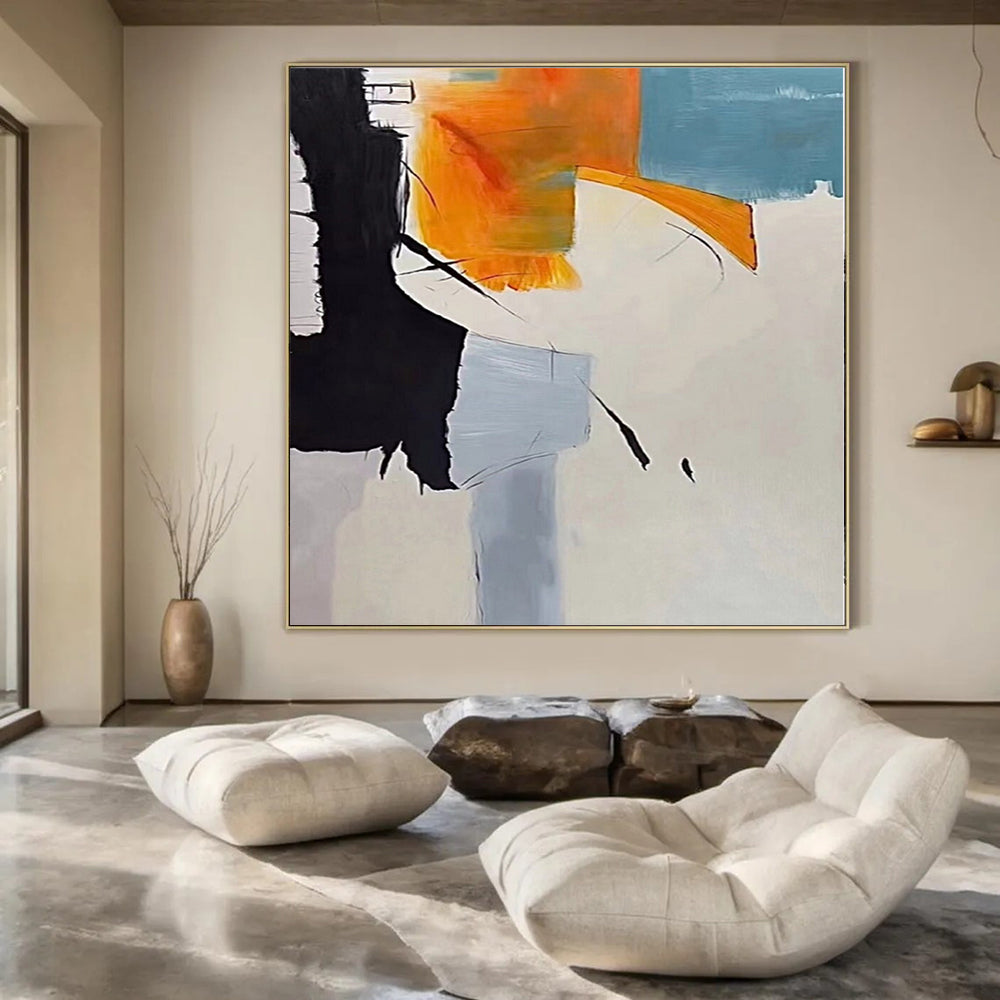 “Color Block Abstract” - Modern Abstract Painting On Canvas PS0208