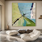 “Colorful Swirls and Lines” - Energetic Abstract Painting On Canvas PS0179