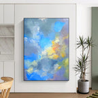 “Blue - Gray Abstract Clouds” - Serene Abstract Painting On Canvas PS0223