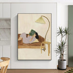 Cozy Reading Nook, Whimsical Figurative, Matisse - Inspired Palette, Painting On Canvas PT2107