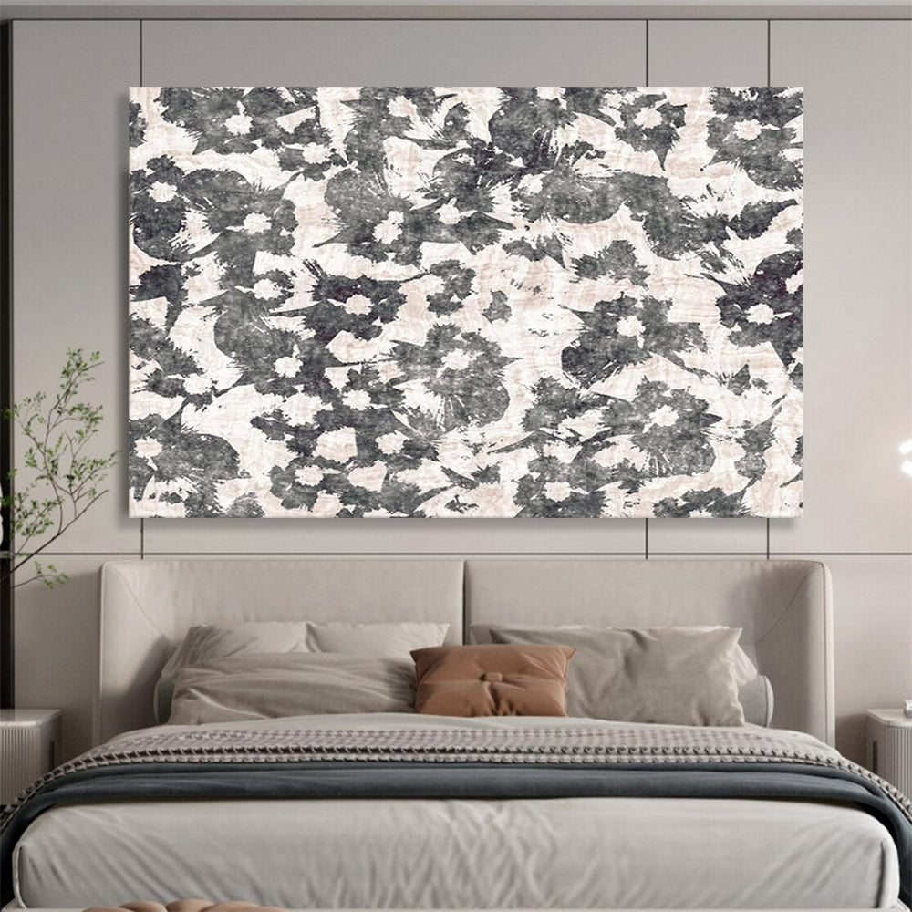 “Monochrome Floral Pattern” - Graphic Print on Canvas PT1491