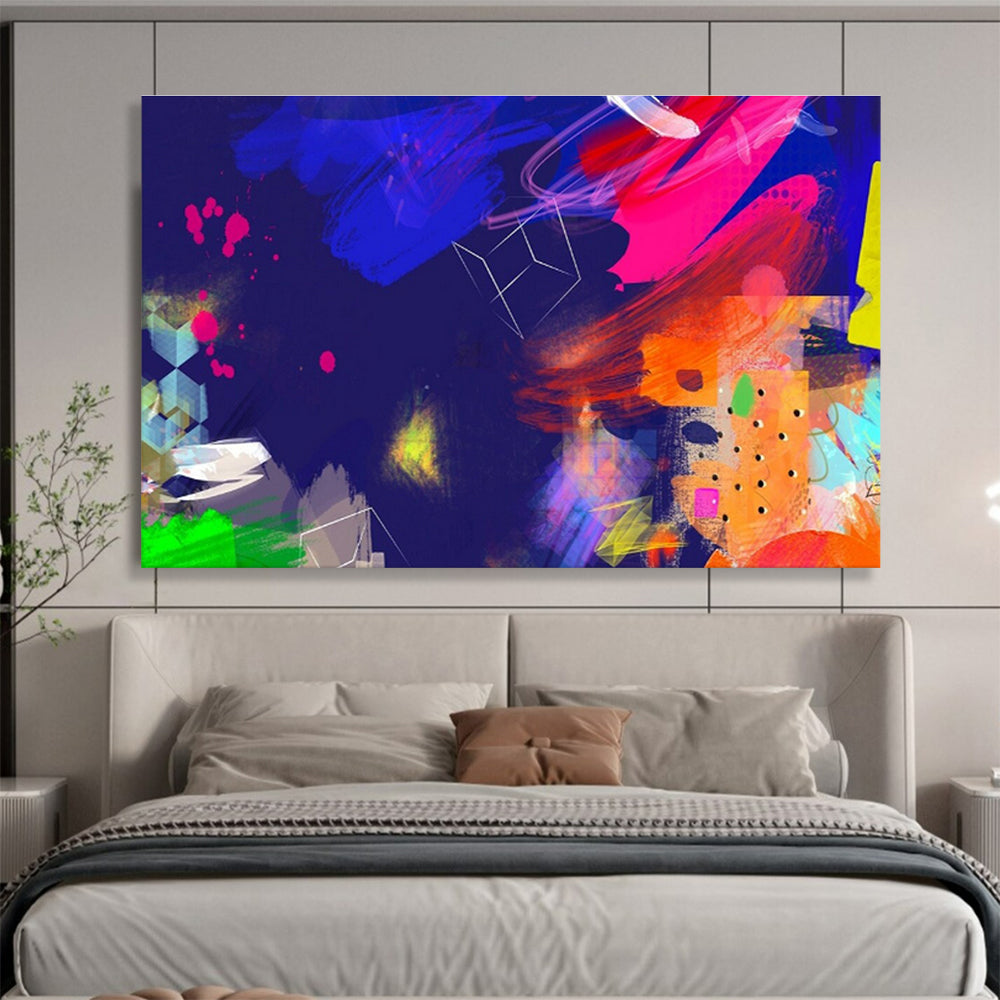 “Neon - Dark Abstract Explosion” Abstract Painting On Canvas DKS202
