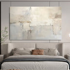“Light Gray Abstract Composition” - Abstract Composition Painting, Fits Contemporary Hallway & Art Studio DKS624