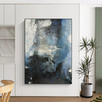 “Blue - Gray Abstract” - Abstract Expressionist Painting On Canvas PT2335