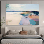 “Pastel - Beach Abstract” - Soft - Color Landscape Painting On Canvas PT1539