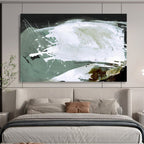 “Dynamic White and Green Abstract” - Expressive Abstract Painting On Canvas PT133