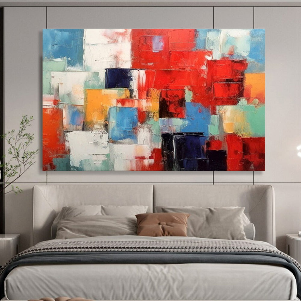 “Colorful Cube Cluster” Abstract Painting On Canvas DKS277