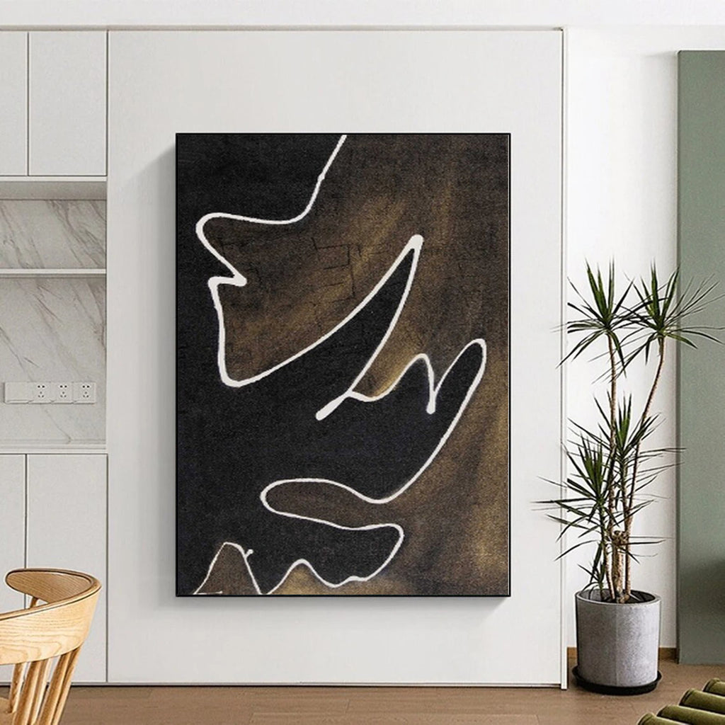 “Black - White Abstract” - Avant - Garde Abstract Painting On Canvas PS0070