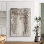 “Grey and Brown Textured Abstract” - Industrial - Inspired Painting On Canvas DS346