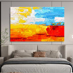 “Pink, Purple, and Blue Abstract Dusk” Abstract Painting On Canvas DKS270