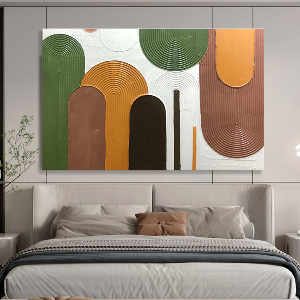 “Colorful Textured Abstract Shapes” - Textured Abstract Painting, Fits Living Room & Creative Studio DKS593
