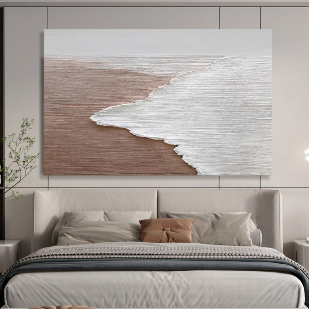 “Minimalist Beach Wave” - Serene Landscape Painting On Canvas PT178