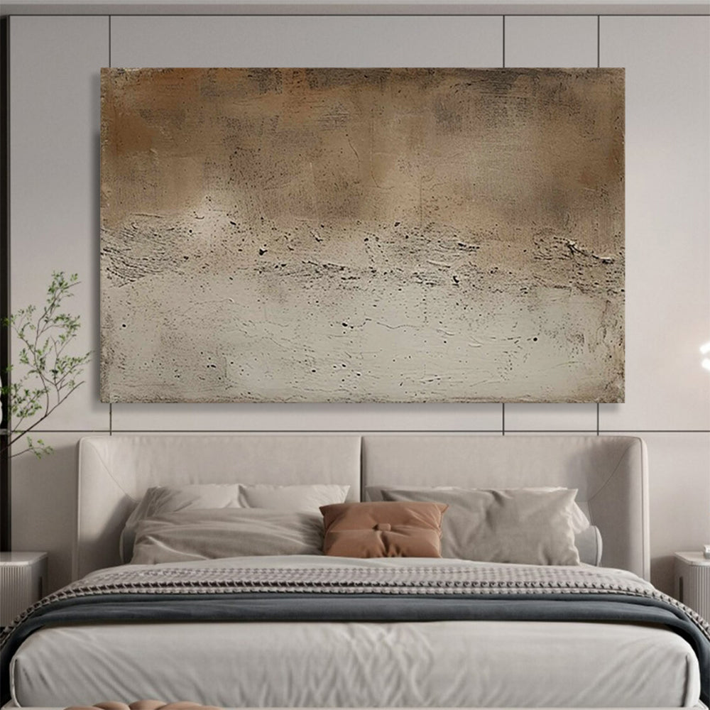 “Brown - Beige Minimalist” - Abstract Textured Painting On Canvas PT255