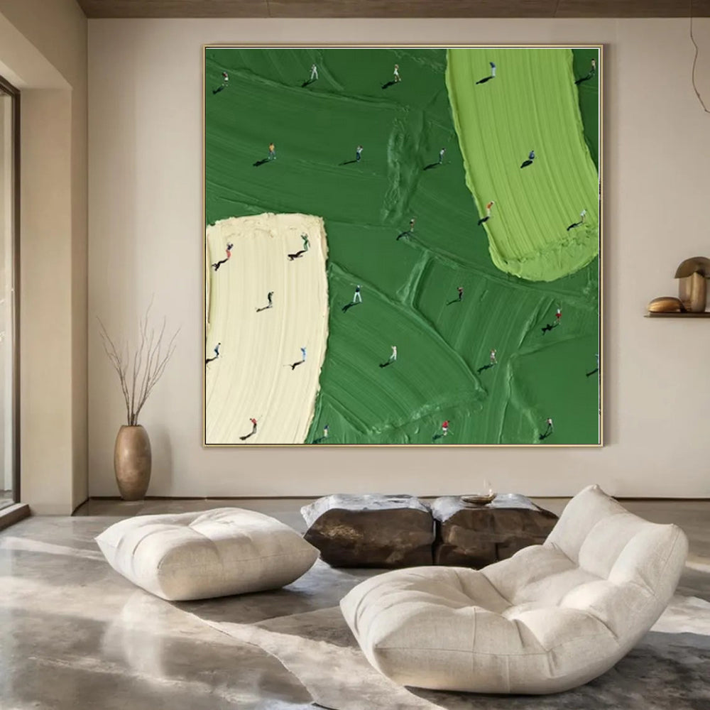 Beige, Blue, Brown, Orange with Abstract Simplicity "Simple Beauty" Abstract Painting On Canvas PS1353