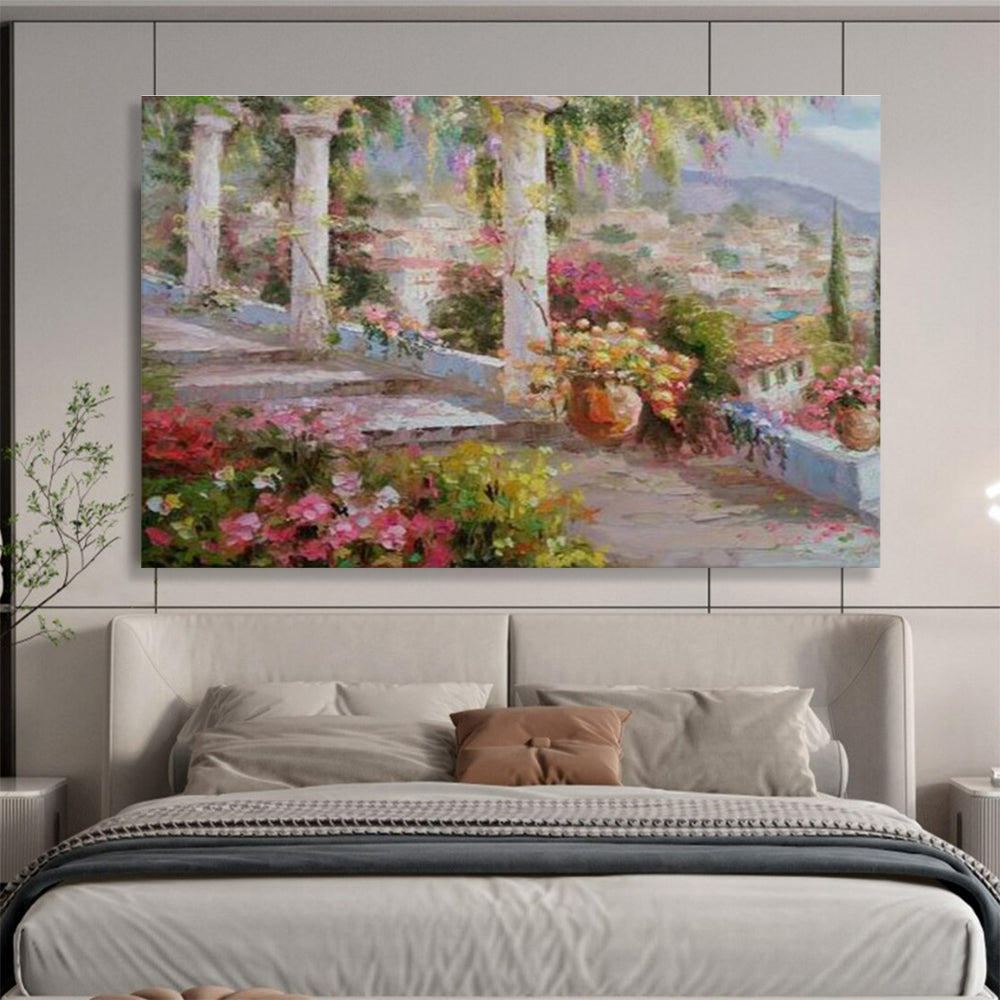 Garden Vista - Scenic Garden Oil Painting, Suited for Hallway & Balcony DKS663