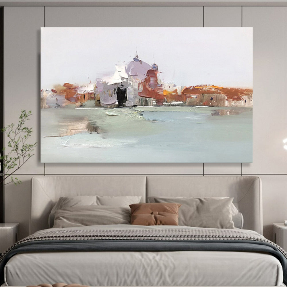 “Soft Venetian Impression” - Impressionistic Cityscape Painting, Suitable for Romantic Bedroom & Elegant Living Room DKS633