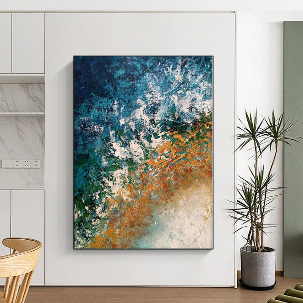 “Coastal Color Fusion Abstract” - Abstract Seascape - Inspired Painting On Canvas PS0010