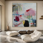 Colorful, Chaotic Strokes "Urban Sketchbook" Abstract Painting On Canvas PS1406