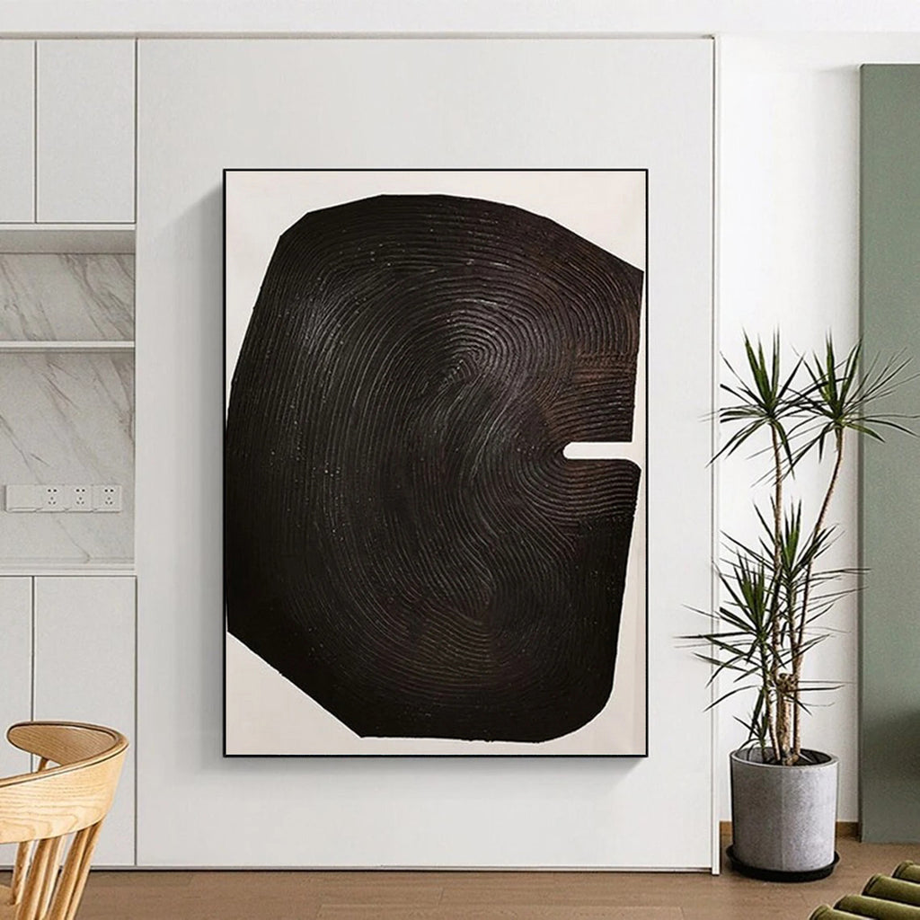 “Dark Organic Form” - Minimalist Abstract Painting On Canvas PT1052