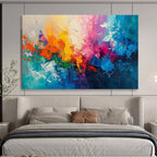 “Colorful Abstract Strokes” - Bold Color “Rainbow Burst” Painting On Canvas PT1643