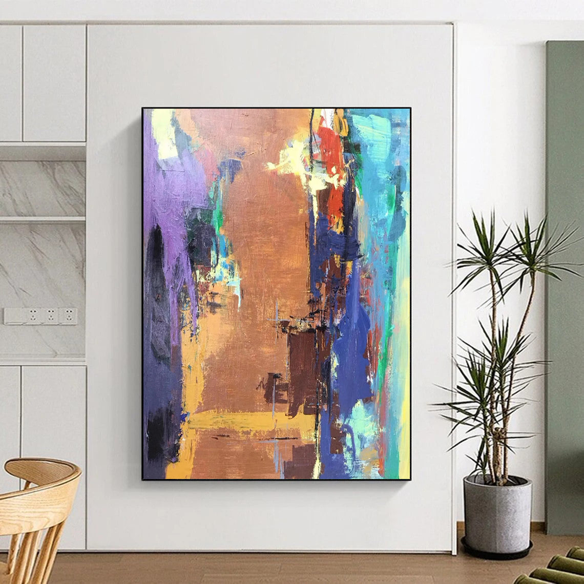“Colorful Abstract Cityscape” - Abstract Landscape Painting On Canvas DS036