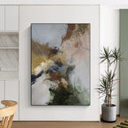 “Earth - Toned Abstract with Subtle Lines” - Textured Abstract Painting On Canvas PS0254