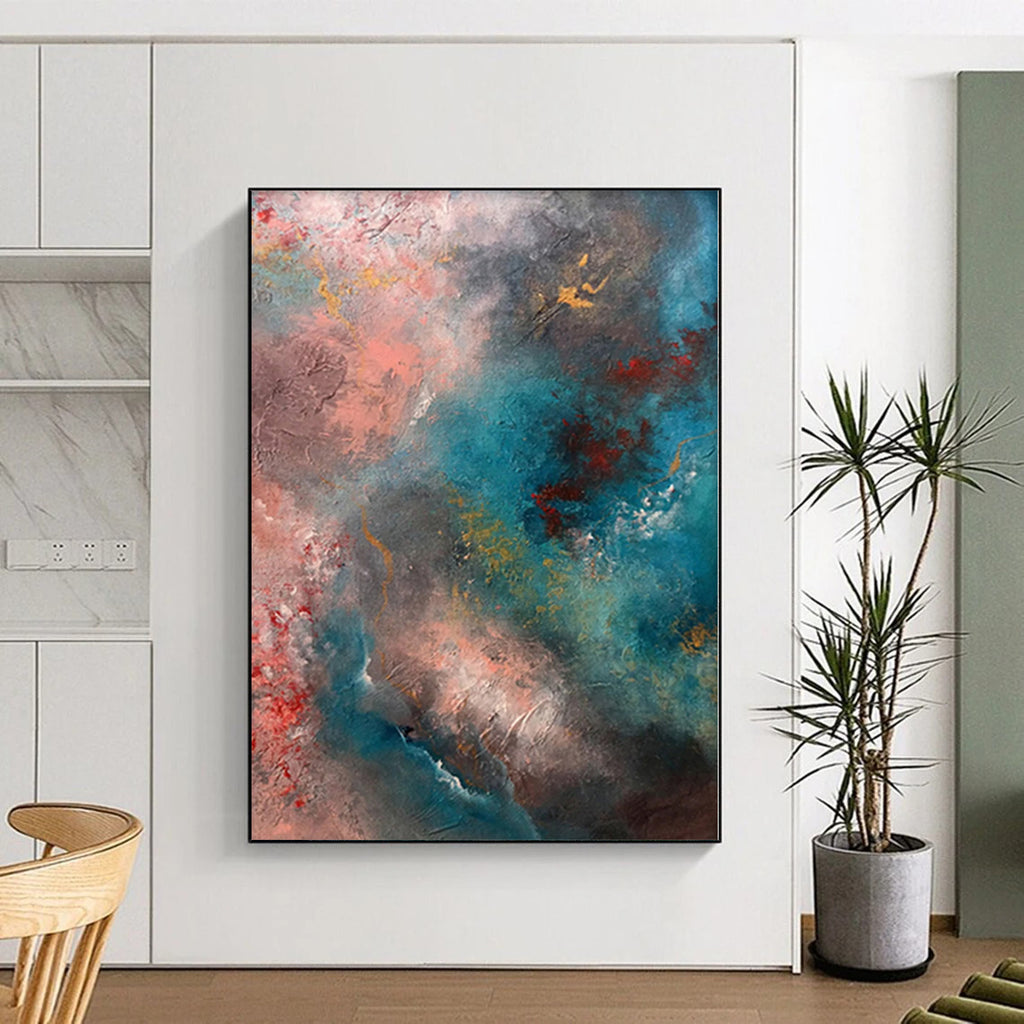 “Colorful Abstract Eruption” - Expressive Abstract Painting On Canvas PS0053