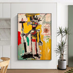 Urban Tribal Figure: Bold Lines & Colors Painting On Canvas DS103