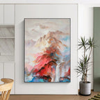 “Colorful Mountain Abstract” - Impressionist Landscape Painting On Canvas PT1348