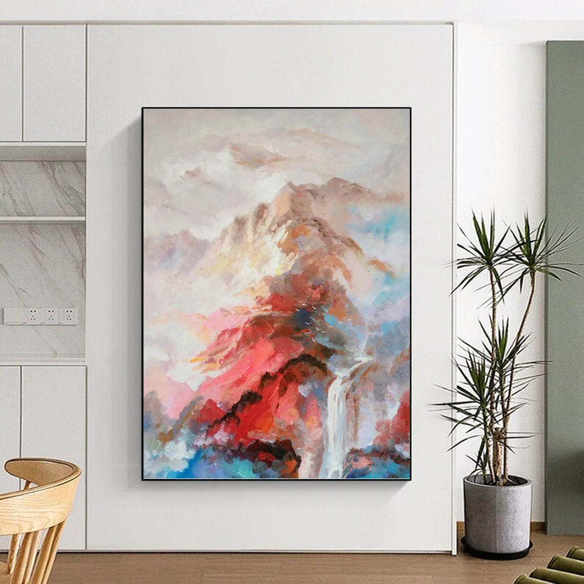 “Colorful Mountain Abstract” - Impressionist Landscape Painting On Canvas PT1348