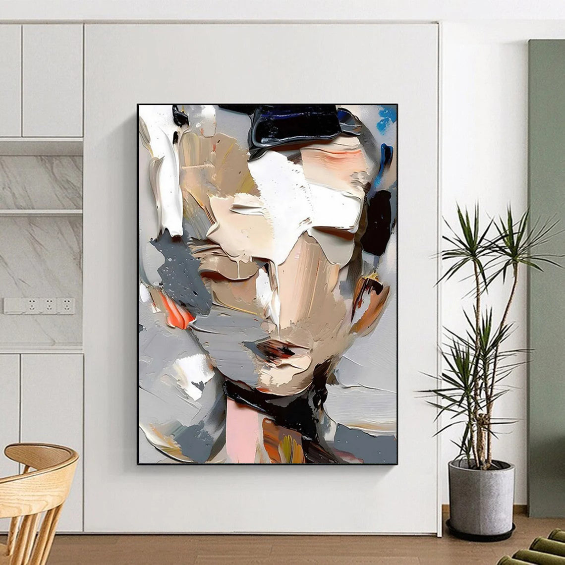 “Abstract Fragmented Face” - Bold Figurative Painting On Canvas DS320