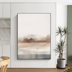 “Subtle Brown - Gray Watercolor Landscape” - Watercolor Painting On Canvas PT2061