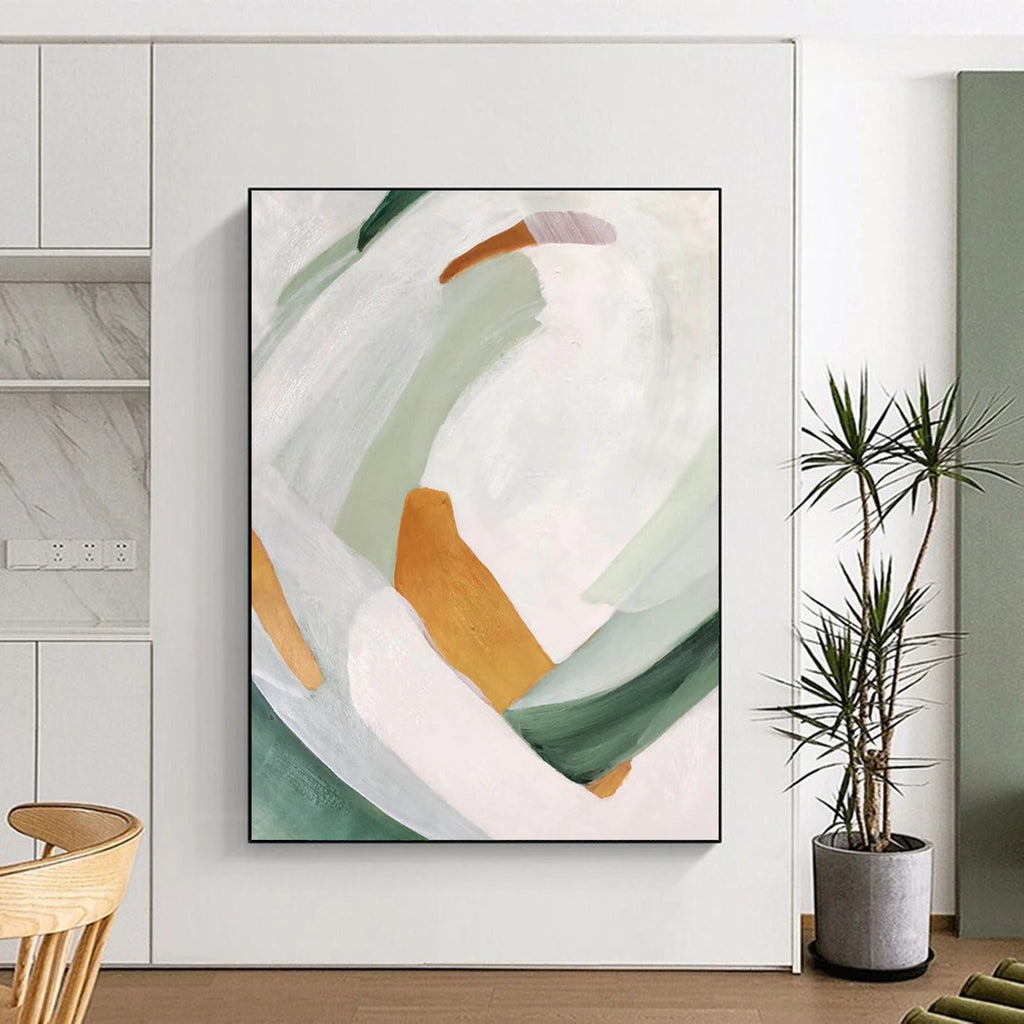 “Soft Tones Geometric Abstract” - Pastel Shapes in a Gentle Composition Painting On Canvas DS257