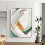 “Soft Tones Geometric Abstract” - Pastel Shapes in a Gentle Composition Painting On Canvas DS257
