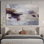Purple and Grey Abstract Flow Contemporary Abstract Painting On Canvas DKS134