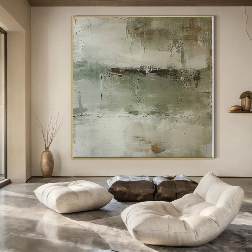 Muted Tones with Subtle Textures "Quiet Memories" Abstract Painting On Canvas PS1357