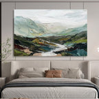“Colorful Impasto Valley” - Vibrant Landscape Painting On Canvas DKS468