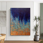 “Blue - Orange Abstract Forest” - Nature - Inspired Abstract Painting On Canvas PS0054