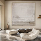 “Beige - White Textured Abstract” - Minimalist Abstract Painting On Canvas PS0121