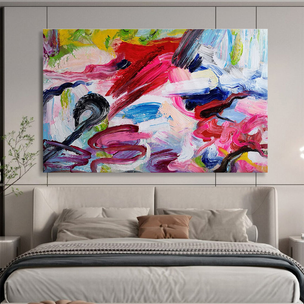 “Vibrant Color Chaos” Abstract Painting On Canvas DKS297