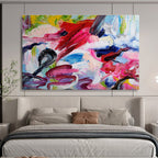 “Vibrant Color Chaos” Abstract Painting On Canvas DKS297