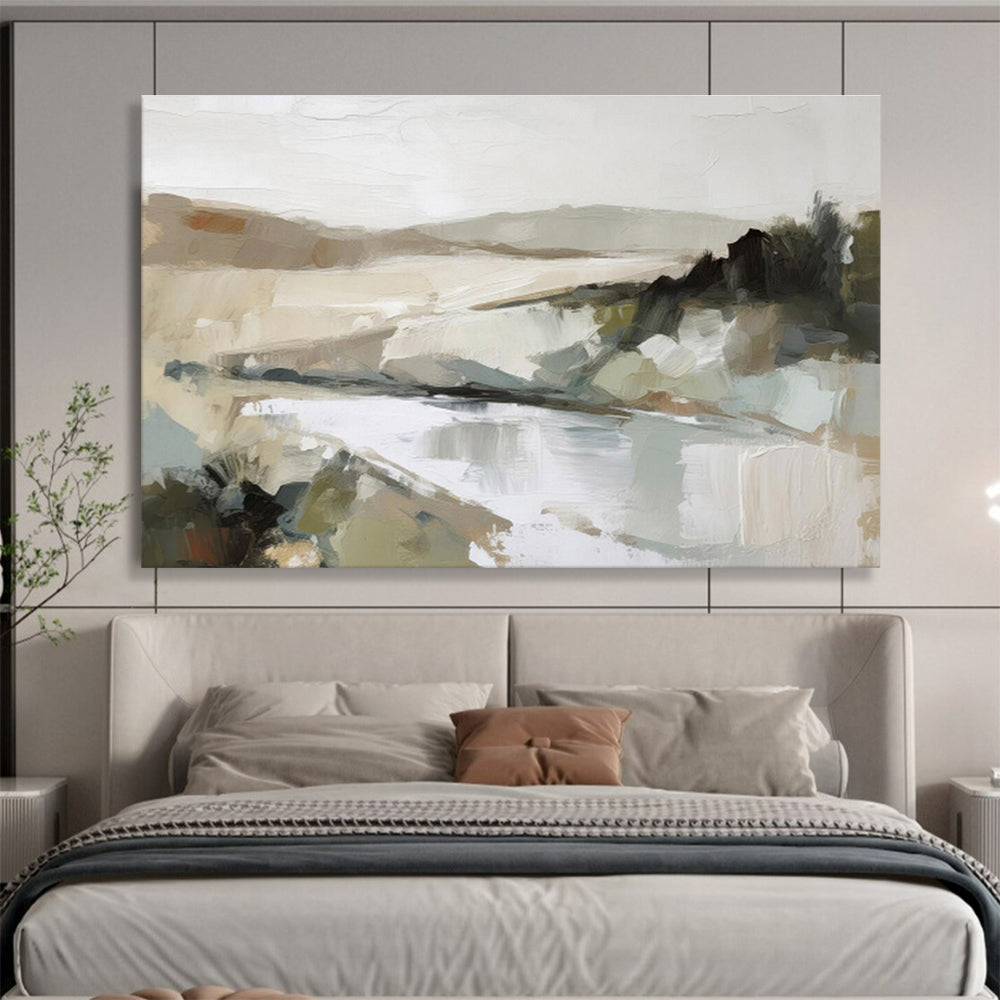 “Neutral - Toned Abstract Landscape” Landscape - Inspired Abstract Painting On Canvas DKS238
