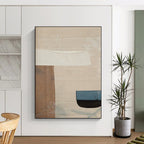 “Cardboard - Inspired Collage” - Neutral Tones & Minimalist Forms Painting On Canvas DS182