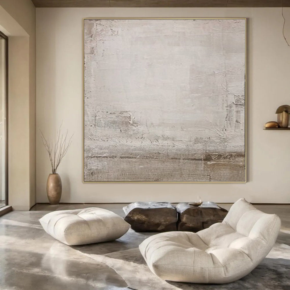 Light Gray Textured, "Faded Memories" – Textured Abstract Painting On Canvas PS0979