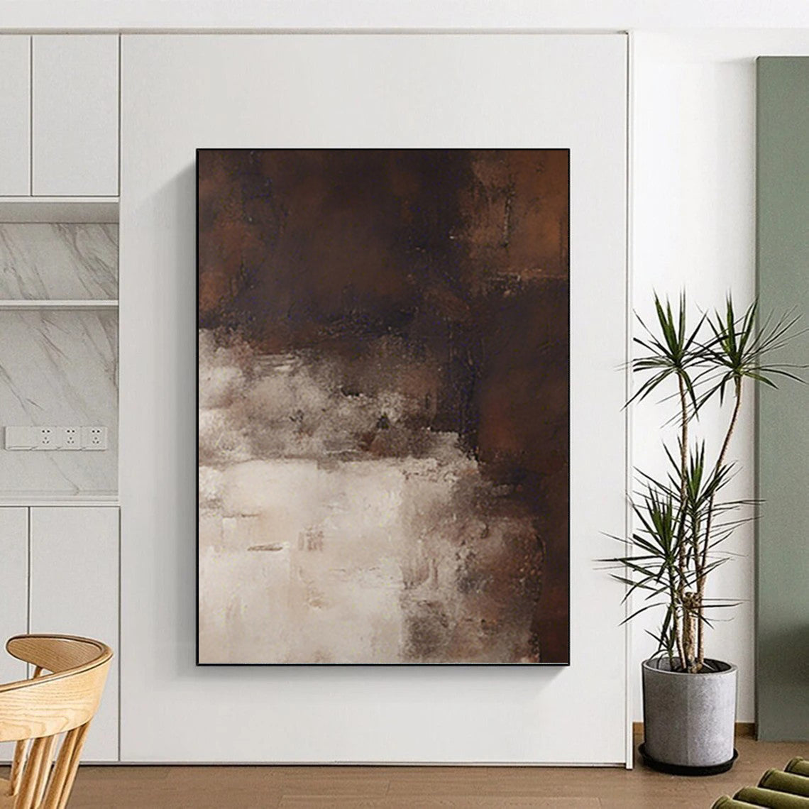 “Moody Brown Abstract” - Textured, Earth - Tone Painting On Canvas PT1469